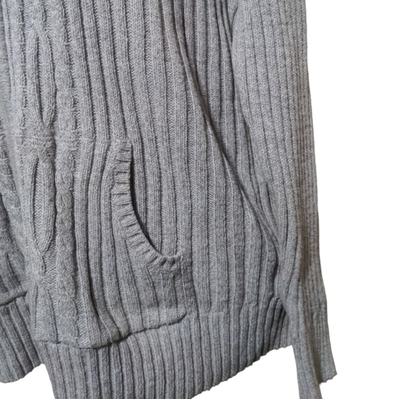 ST. JOHN'S BAY Gray Ribbed Zipper Sweater Cardigan with Collar Plus Size… - Picture 4 of 7